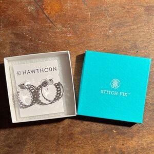 41 Hawthorn Silver Textured Earrings